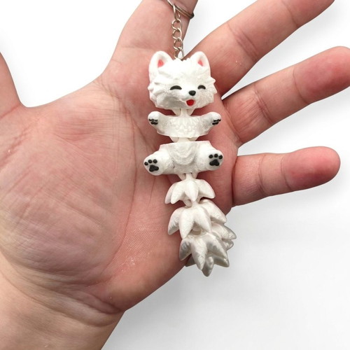 Samoyed articulated keychain fidget toy, 12cm, multicolor