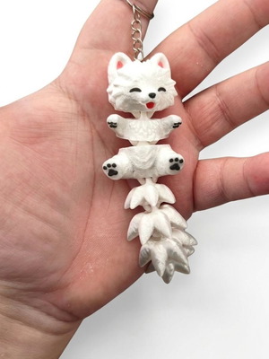 Samoyed articulated keychain fidget toy, 12cm, multicolor