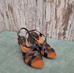 Leather sandal new, size 36, black