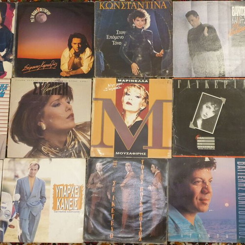 Vinyl records used, 34 Greek songs laiko collection