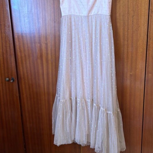 Madame Shoushou pink tulle dress like new with golden details