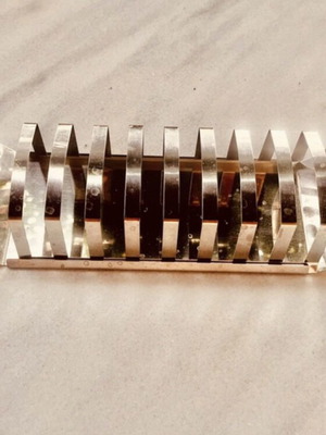 Vintage Mid-Century Modern Toast Rack from Teak and Steel, 1970s, like new