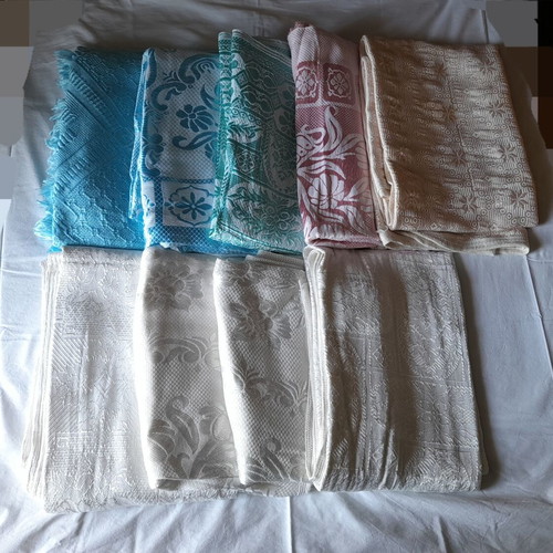 Handmade blankets and throws, like new, blue pink white shades