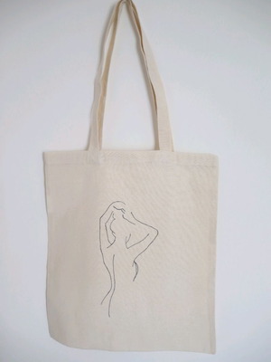 Tote bag καινούργιο ζωγραφισμένο στο χέρι με χρώματα για ύφασμα