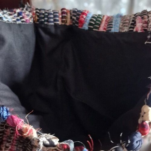 Boho woven shoulder bag like new, multicolor tote style