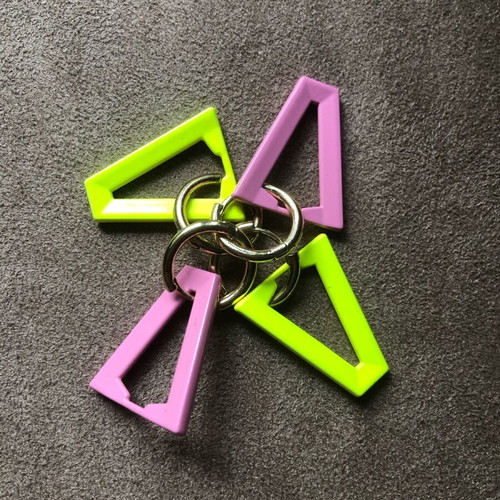 Earrings 2 pairs like new, pink and yellow fluo