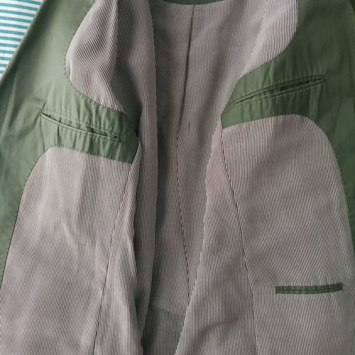 Butler and Webb men's double-breasted jacket khaki color like new