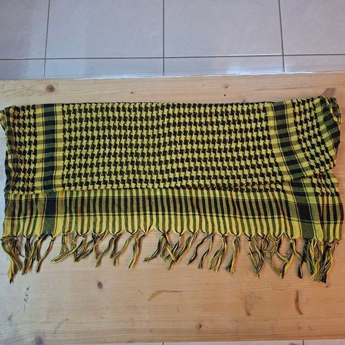 Vintage Palestinian-style scarf like new, yellow and black