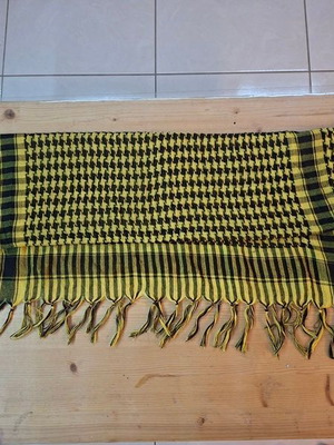 Vintage Palestinian-style scarf like new, yellow and black