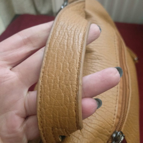 Tan Suede Shoulder Bag with Studs Like New