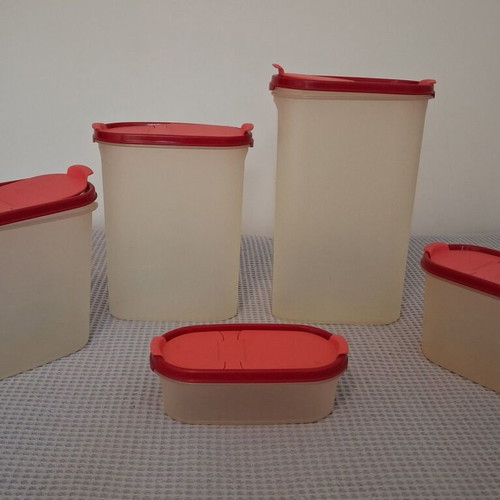 Tupperware οβάλ μόντουλαρ σετ αποθήκευσης 5 τεμαχίων μεταχειρισμένο