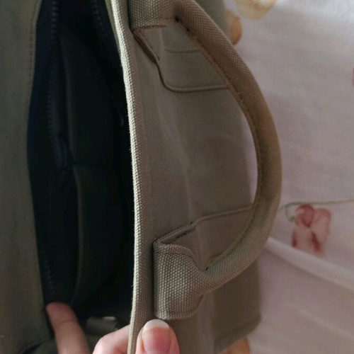 Khaki Handbag new with strap and zipper