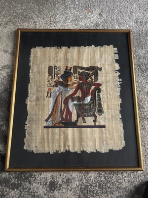 Pharaoh Papyrus like new in frame, classic Egyptian art