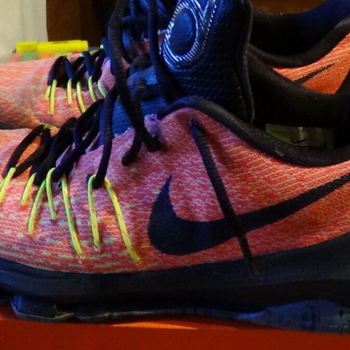 Nike KD 8 basketball shoes used, size 41, orange-black