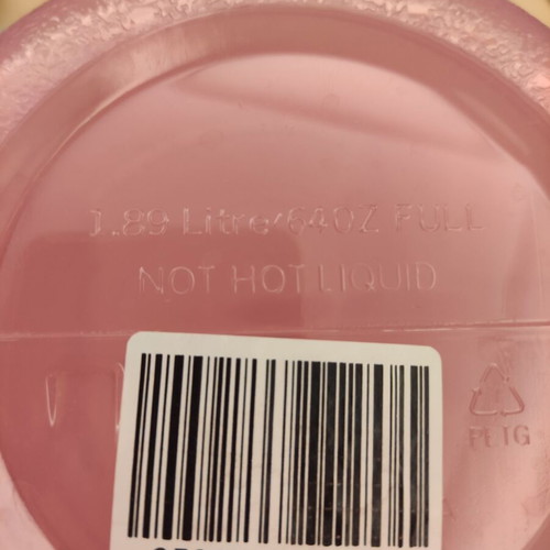 Water container 1.89 liters pink new