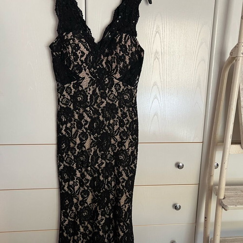 Benissimo formal dress with lace black and beige like new, size S