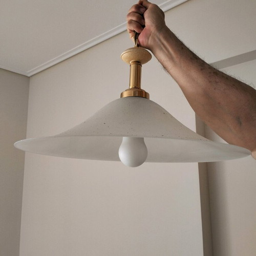 Glass white matte pendant light like new