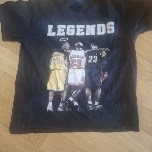 T shirt Kobe Jordan LeBron legends, like new, size M, black