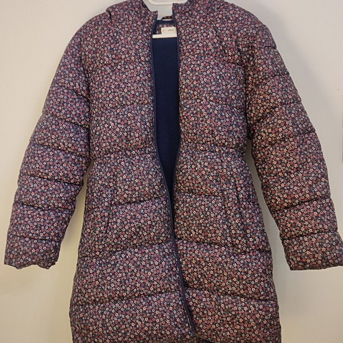 Mango Kids Floral Puffer Jacket Hooded Like New, Size 13-14 Yrs