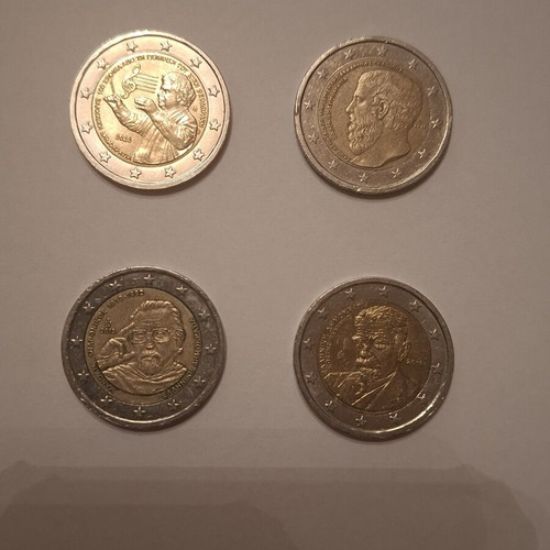 Greek commemorative 2 euro coins like new, set of four