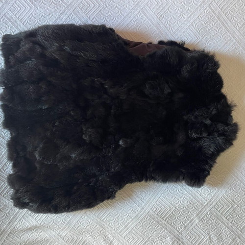 Fur vest used, black, size L
