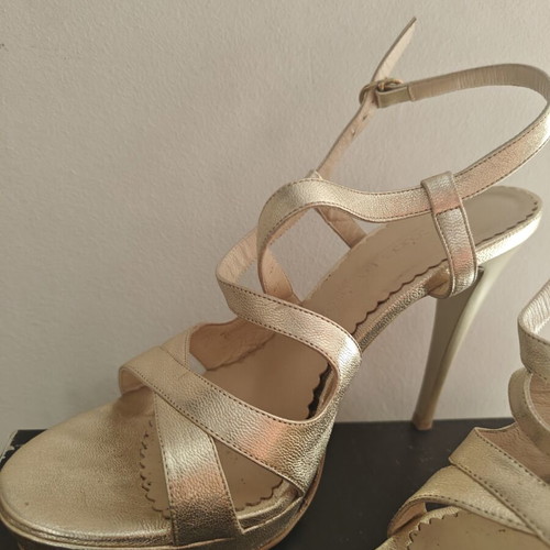 High-heeled sandals "Xaris Kazakos", gold, size 38
