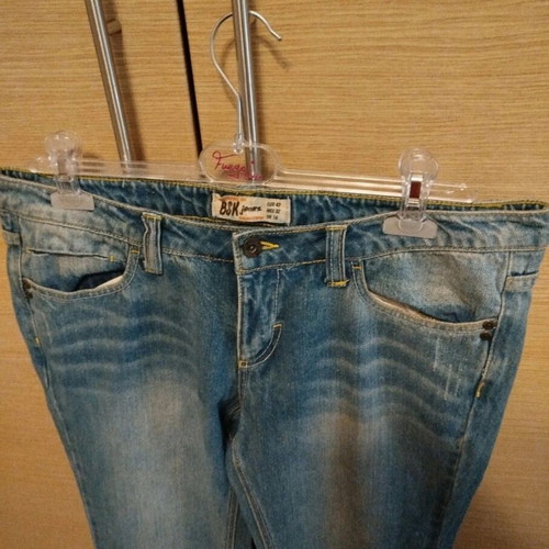Bershka Crop Jeans new, size XL, blue, rigid fabric