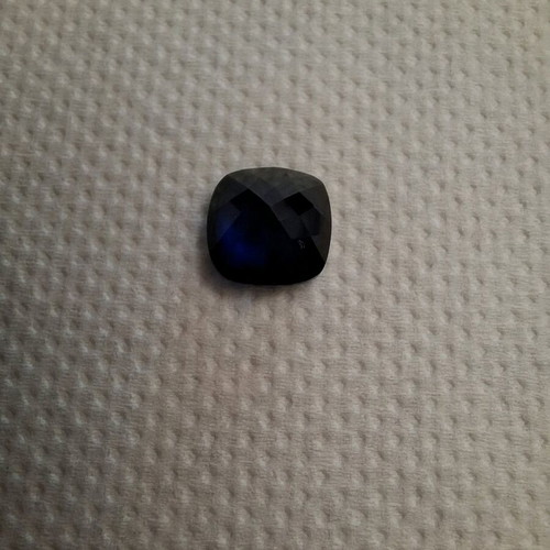 Artificial sapphire like new, dark blue, approx. 1cm x 1cm