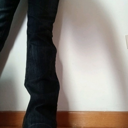 Jeans pants new dark blue with decorative creases
