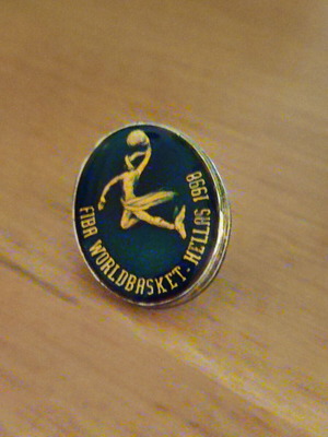 FIBA commemorative pin new from 1998 World Basketball