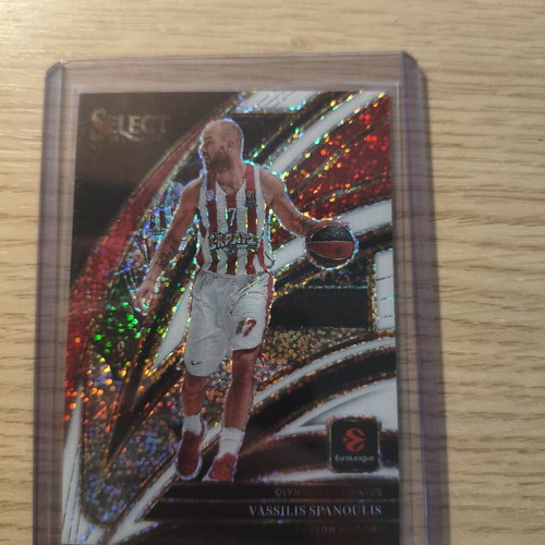 2025-26 Panini Select Euroleague Vassilis Spanoulis Courtside White Sparkle card new, authentic
