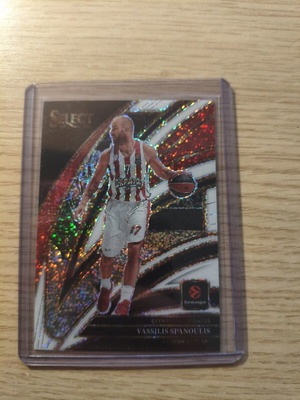 2025-26 Panini Select Euroleague Vassilis Spanoulis Courtside White Sparkle card new, authentic