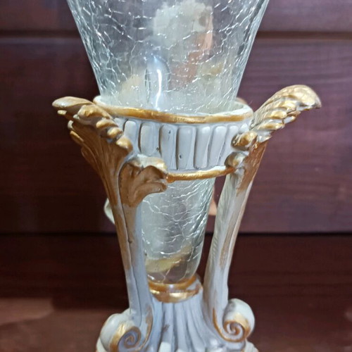 Vintage angel candle holder glass new