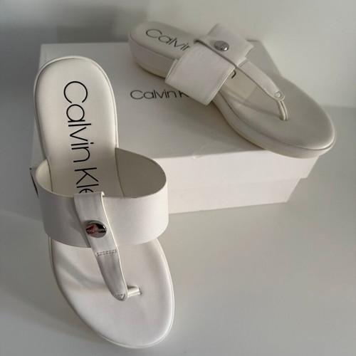 Calvin Klein Kimmy Nappa VIP Smooth leather mules, white