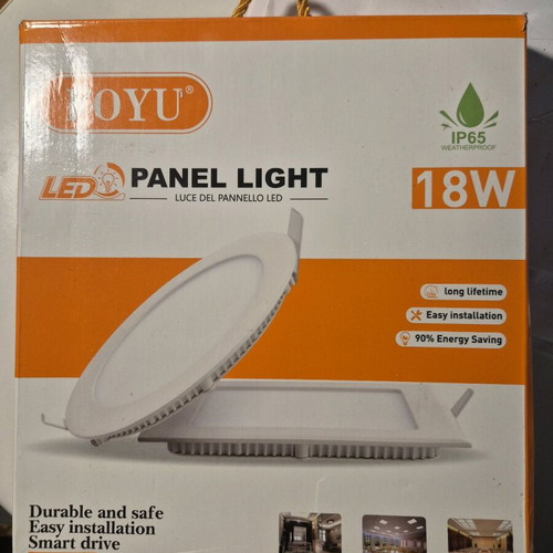 LED panel light 18W used, recessed, cool white light