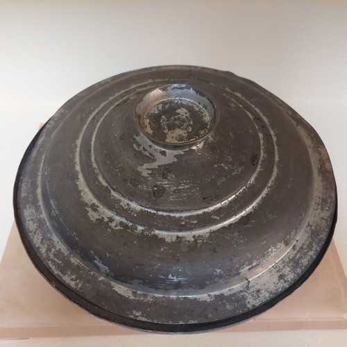 Antique copper pot used with engraved year 1956