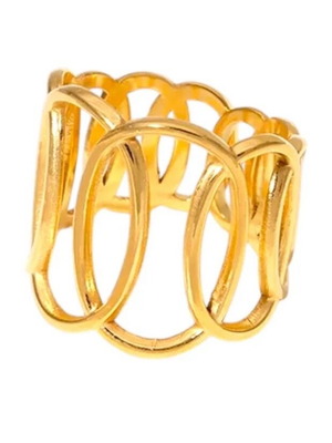 Gold adjustable stainless steel ring new