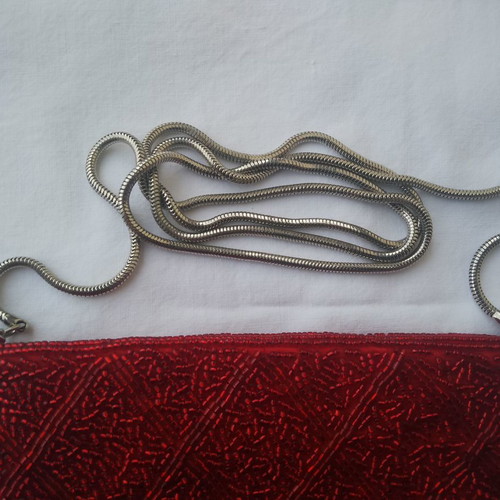 Marella crossbody bag used red glitter with silver strap