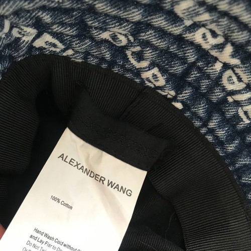 Alexander Wang denim bucket hat new, one size, white and blue