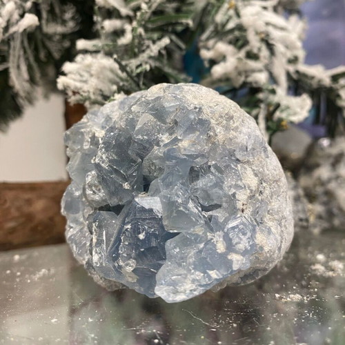 Natural Raw Celestine Drusy without Heat Treatment
