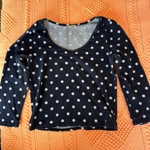 Polka dot crop top Forever 21 like new, blue and white, size XS
