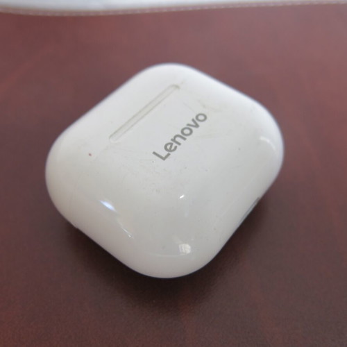Lenovo LP40 Bluetooth 5.0 earphone case used, white
