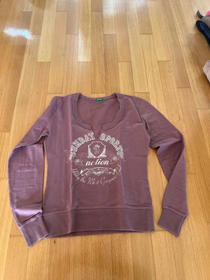 Benetton cotton blouse used, purple, size S