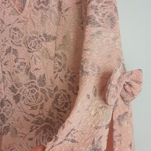Romantic dress with flowers new, size S, pink-powder color