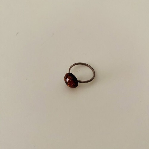 Ring used, silver with amber stone