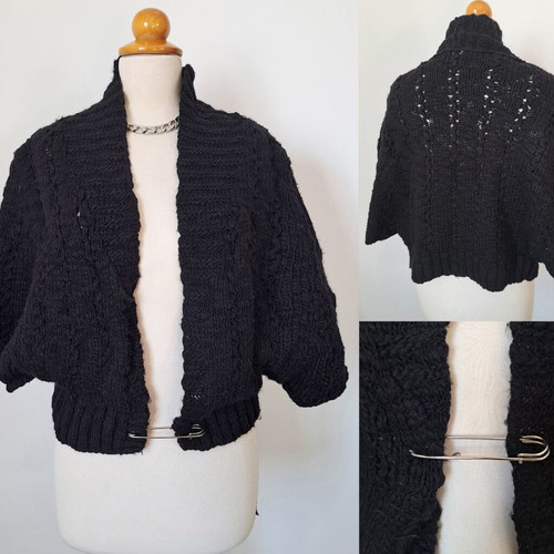 Zara short wool cardigan like new, black