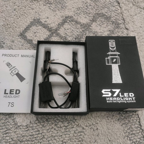 H3 Led Fanless Bulbs new, pair with cooling mesh
