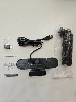 VIZOLINK W8GS USB webcam 4K/1080P με αυτόματη εστίαση, 4 μικρόφωνα, κάλυμμα απορρήτου, μαύρη