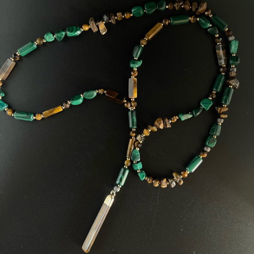Men’s choker with malachite and tiger eye new