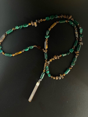 Men’s choker with malachite and tiger eye new